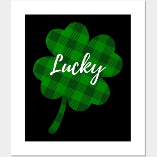 Lucky Plaid Clover Posters and Art